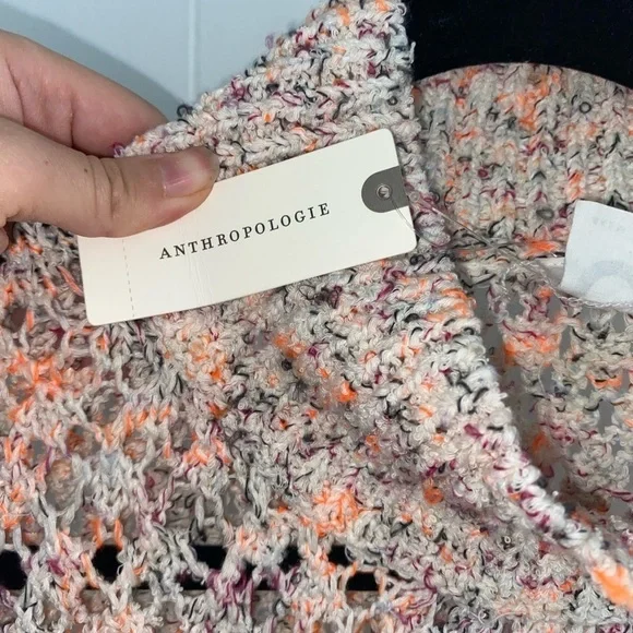 ANTHROPOLOGIE Akemi & Kin Hattie Multi Color Chunky Knit Poncho Sweater OS NWT - Picture 15 of 15